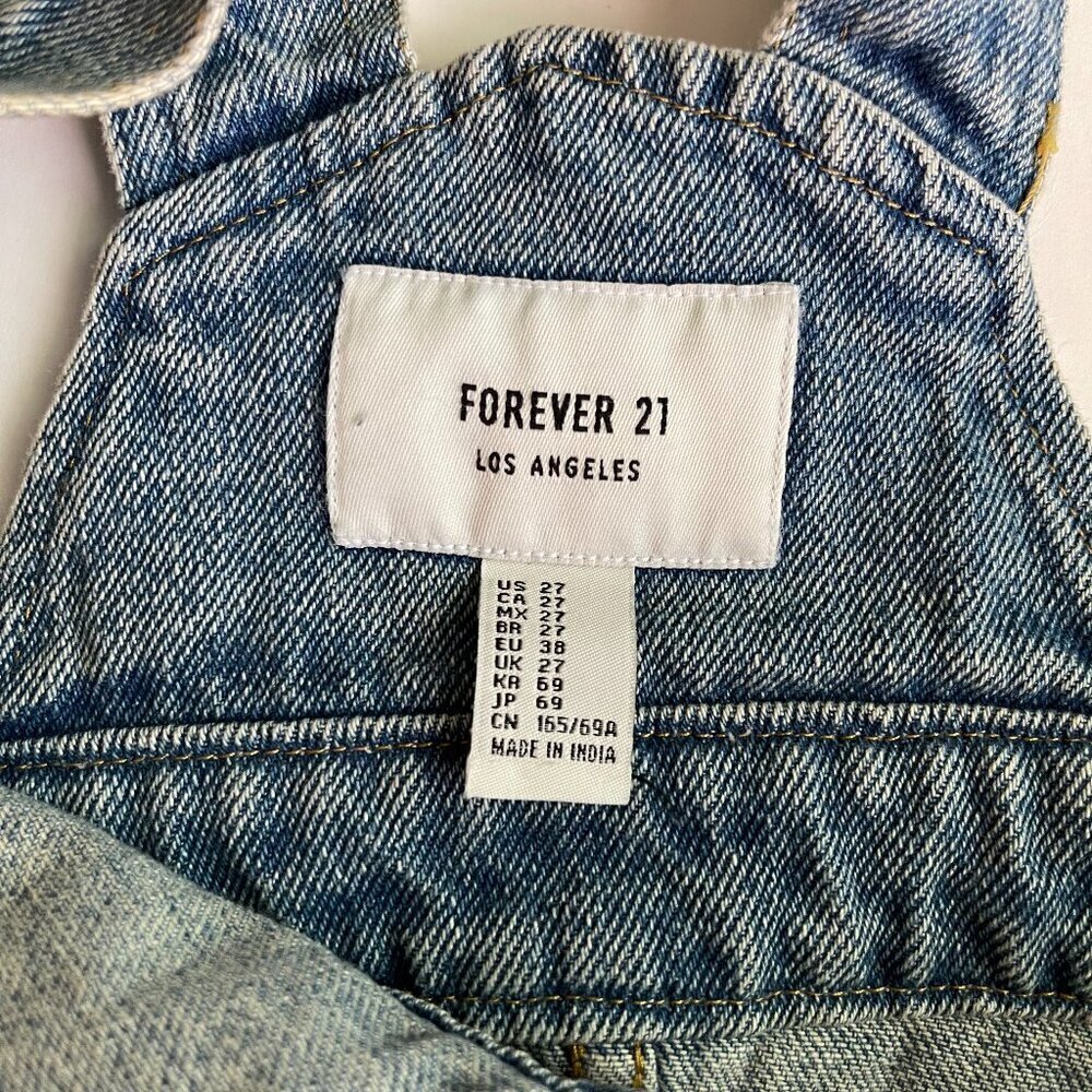 Forever 21 Overall Denim Mini Skirt Size 27 - Picture 6 of 8
